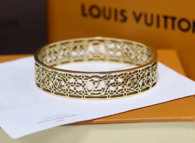 Louis Vuitton Monogram Filigree Hinged Bangle Bracelets 5