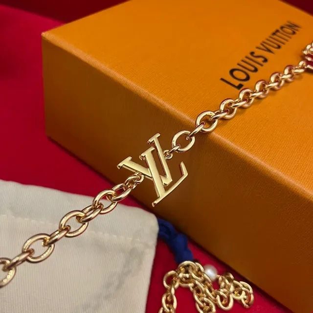 Louis Vuitton Monogram Flower and LV Initiales Gold-Tone Pearl Charm Necklaces 6
