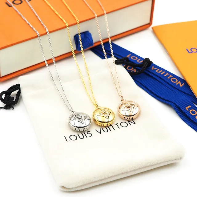 Louis Vuitton Monogram Flower Black Silver Chain-Link Enamel Pendants Necklace 7