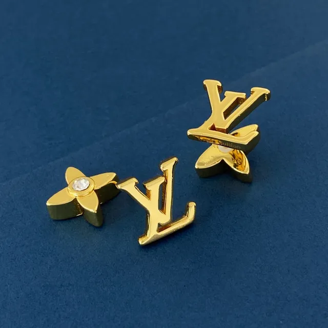 Louis Vuitton Monogram Flor Ouro Rosa e Ouro Amarelo Crystal Pearl Brincos 3