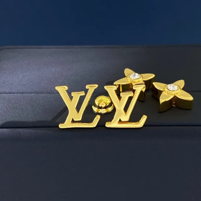 Louis Vuitton Monogram Flor Ouro Rosa e Ouro Amarelo Crystal Pearl Brincos 4