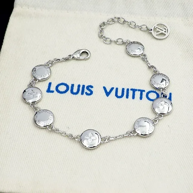 Louis Vuitton Monogram Flower Silver-Tone Chain Bracelet 2