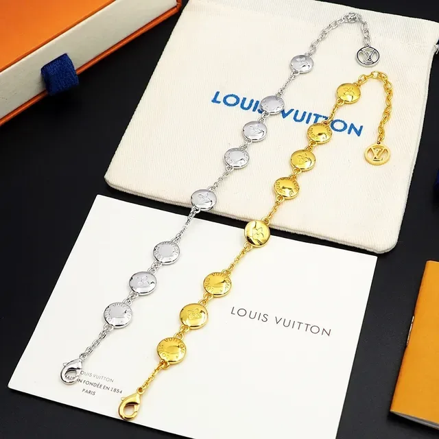 Louis Vuitton Monogram Flower Silver-Tone Chain Bracelet 6
