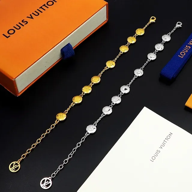 Louis Vuitton Monogram Flower Silver-Tone Chain Bracelet 8