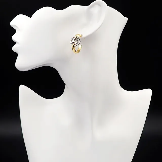 Louis Vuitton Monogram Hoop Gold Silver Dual-Tone Earrings 2