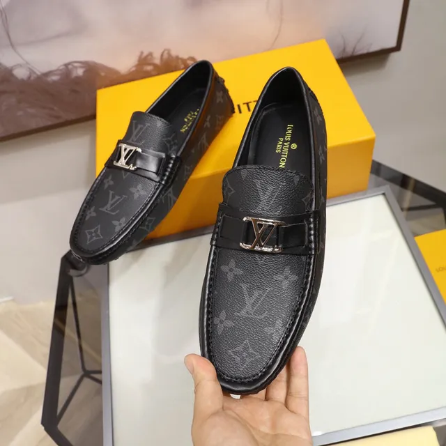 Louis Vuitton Monogram Loafer Black Leather Loafers 7