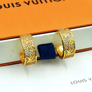 Louis Vuitton Monogram Pavé Crystal Hoop Earrings