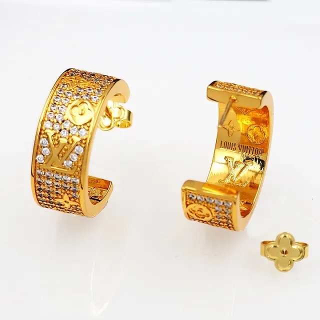 Louis Vuitton Monogram Pavé Crystal Hoop Earrings 2