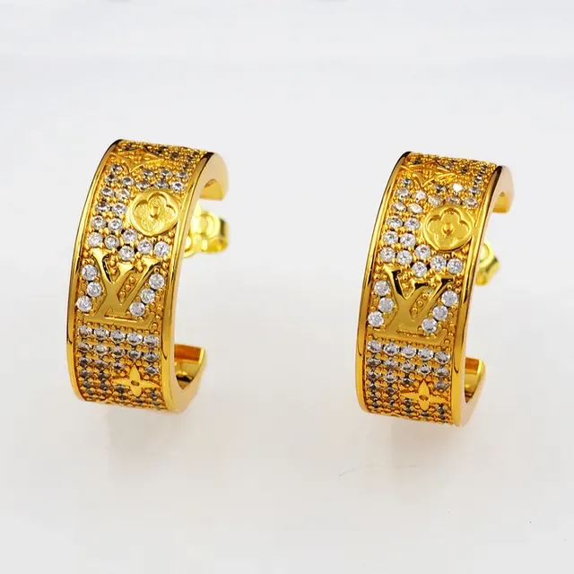 Louis Vuitton Monogram Pavé Crystal Hoop Earrings 3