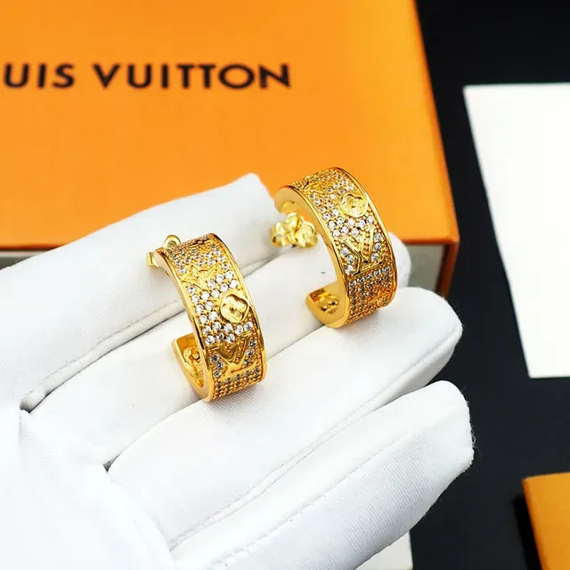 Louis Vuitton Monogram Pavé Crystal Hoop Earrings 5