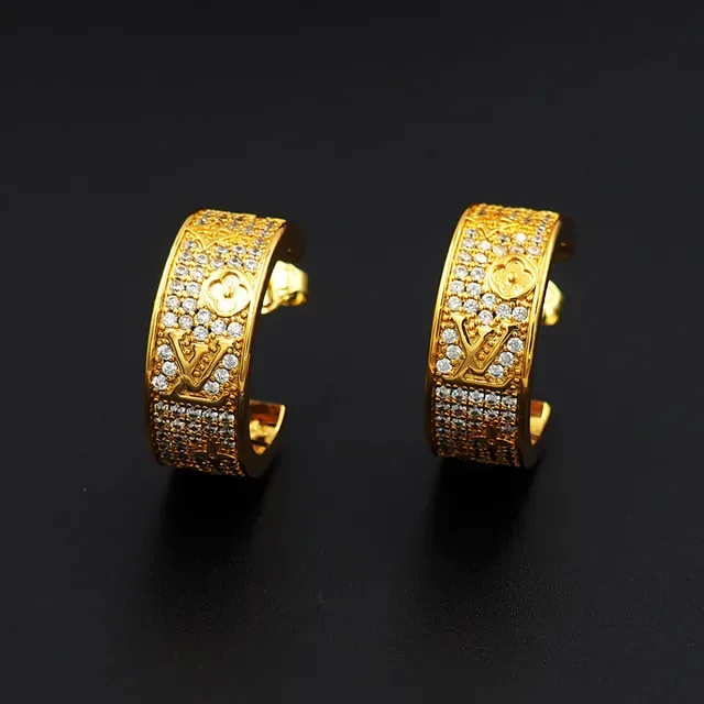 Louis Vuitton Monogram Pavé Crystal Hoop Earrings 6