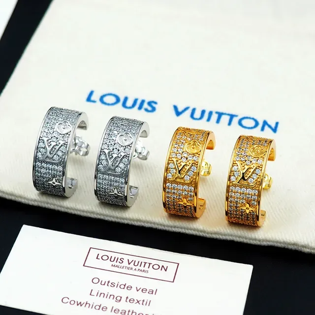 Louis Vuitton Monogram Pavé Crystal Hoop Earrings 8