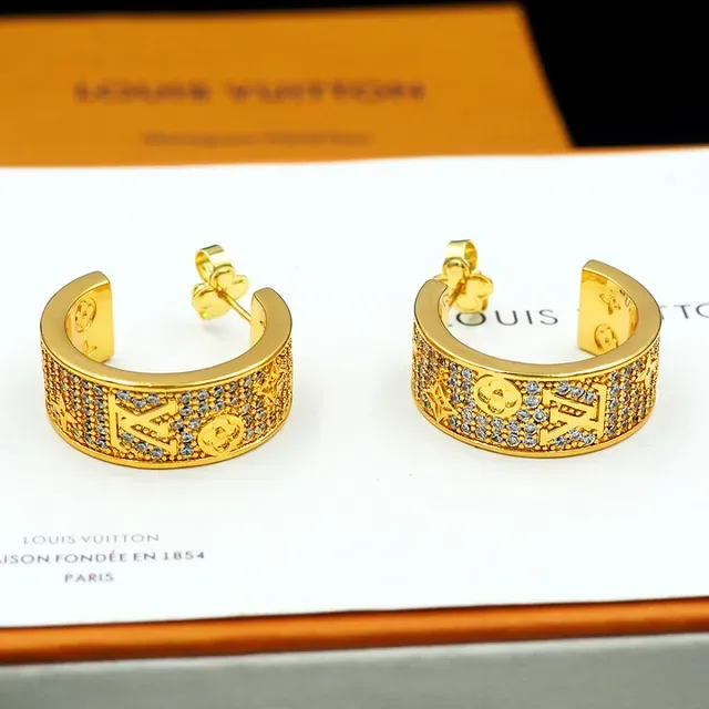 Louis Vuitton Monogram Pavé Crystal Hoop Earrings 9