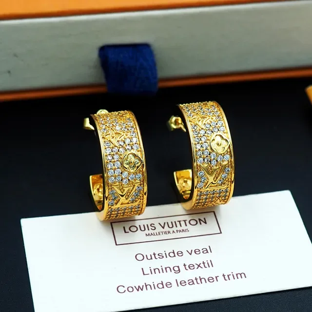 Louis Vuitton Monogram Pavé Crystal Hoop Earrings 10