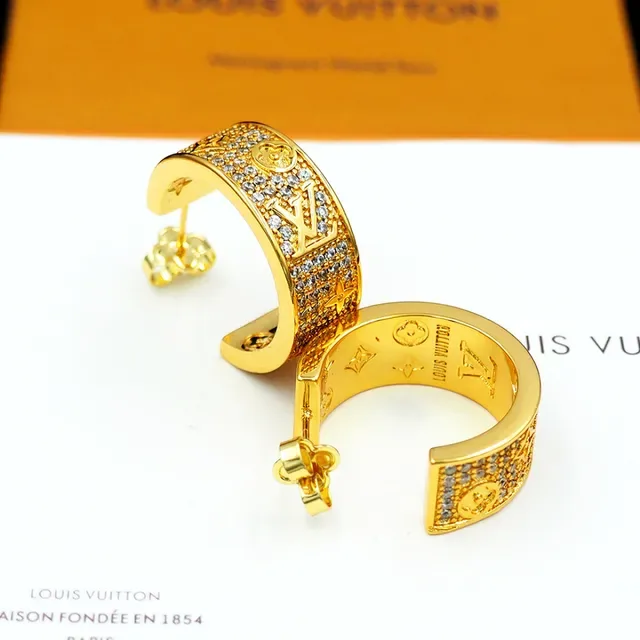 Louis Vuitton Monogram Pavé Crystal Hoop Earrings 11