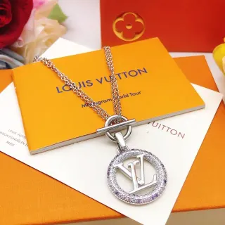 Louis Vuitton Monogram Pave Crystal Pendant Necklace