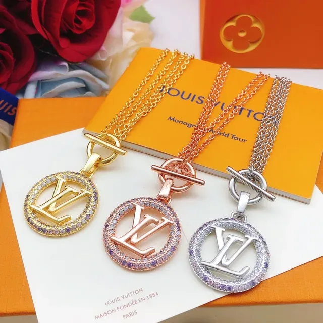 Louis Vuitton Monogram Pave Crystal Pendant Necklace 5