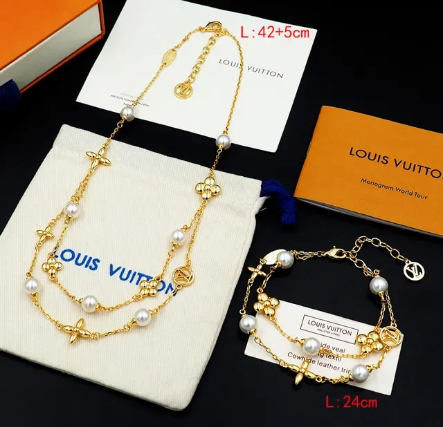 Louis Vuitton Monogram Pearl Floral Double-Layer Necklace 6