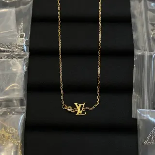 Louis Vuitton Monogram Pendant Gold-Tone Necklace