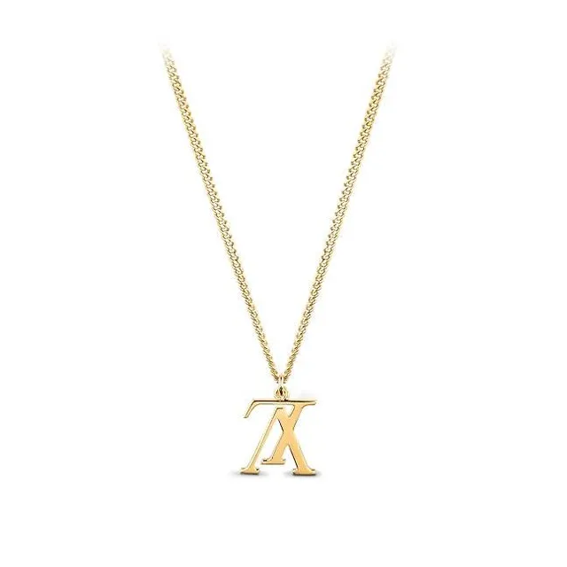 Louis Vuitton Monogram Pendant Silver Gold Chunky Chain Necklace 8
