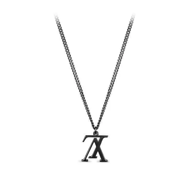Louis Vuitton Monogram Pendant Silver Gold Chunky Chain Necklace 9