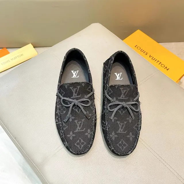 Louis Vuitton Monogram Print Frayed Edge Bow Loafers 2