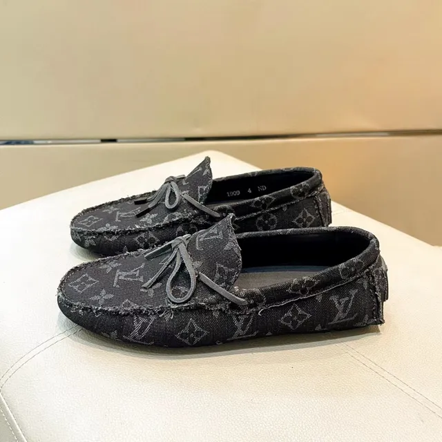 Louis Vuitton Monogram Print Frayed Edge Bow Loafers 3