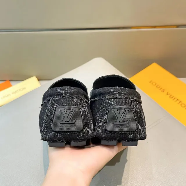 Louis Vuitton Monogram Print Frayed Edge Bow Loafers 8