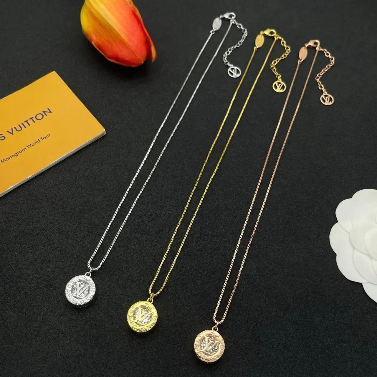 Louis Vuitton Monogram Stud Silver Transparent Circular Earrings 2