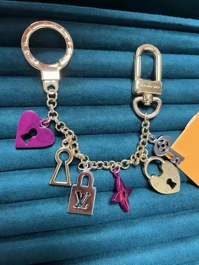 Louis Vuitton Monogram World Tour Silver Pink Multi-Charm Enamel-Accented Jewelry 3