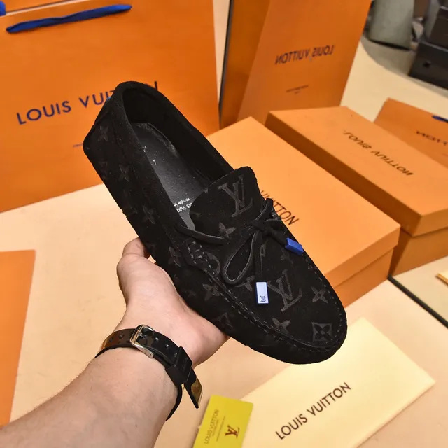 Louis Vuitton Monogrammed Suede Bow-Front Loafers 6