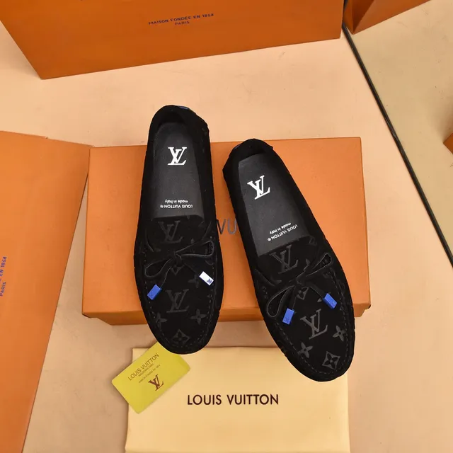 Louis Vuitton Monogrammed Suede Bow-Front Loafers 9