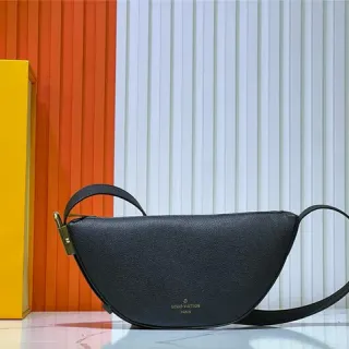 Louis Vuitton Moon Belt Bag Black Pebbled Leather Fashion Belt Bag
