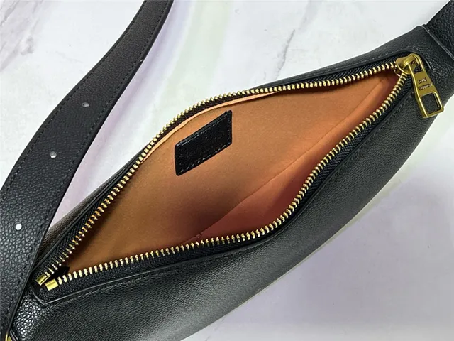 Louis Vuitton Moon Belt Bag Black Pebbled Leather Fashion Belt Bag 20