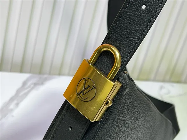 Louis Vuitton Moon Belt Bag Black Pebbled Leather Fashion Belt Bag 23