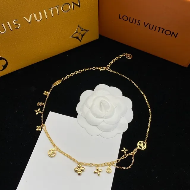 Louis Vuitton Multi-Strand LV Monogram Floral Charm Necklace 2
