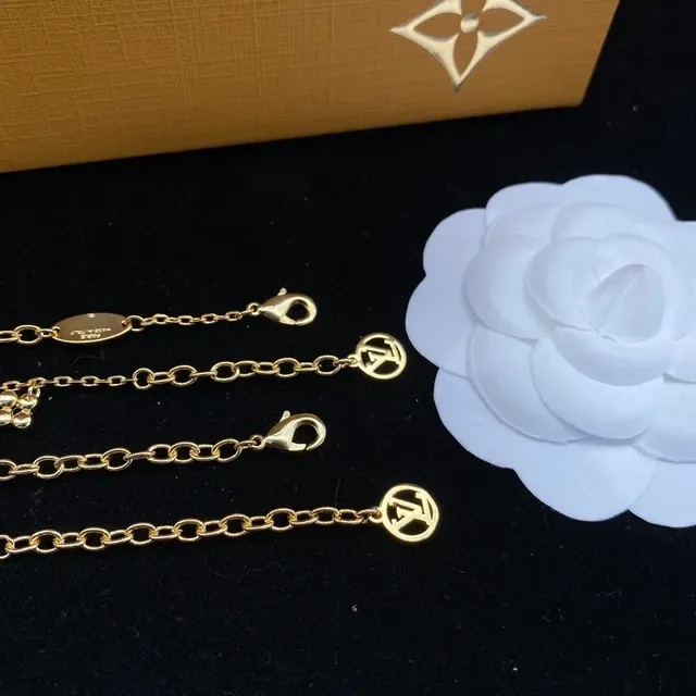 Louis Vuitton Multi-Strand LV Monogram Floral Charm Necklace 6