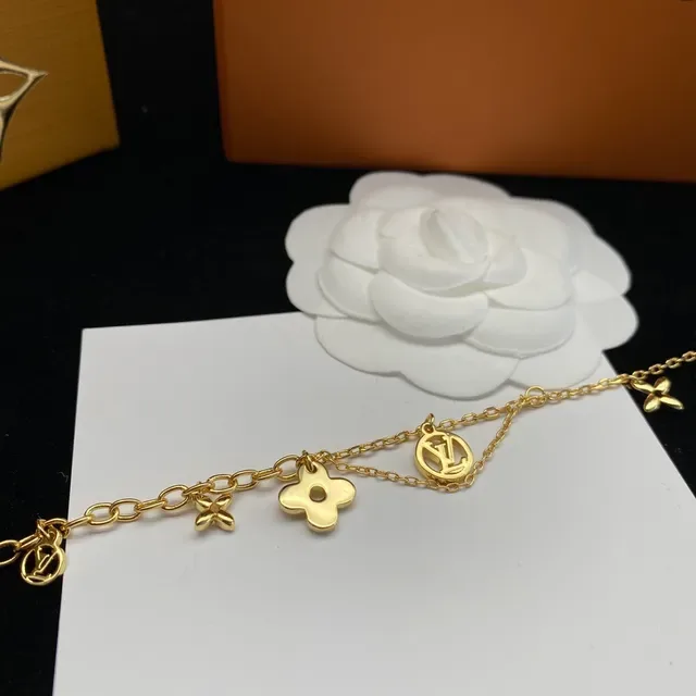 Louis Vuitton Multi-Strand LV Monogram Floral Charm Necklace 7