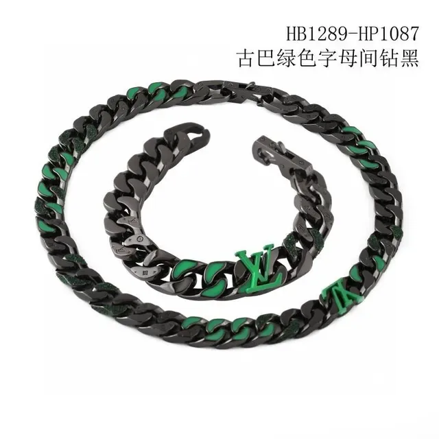 Louis Vuitton Multicolor Curb-Link Chain Multi-Tone Metal Bracelet 6