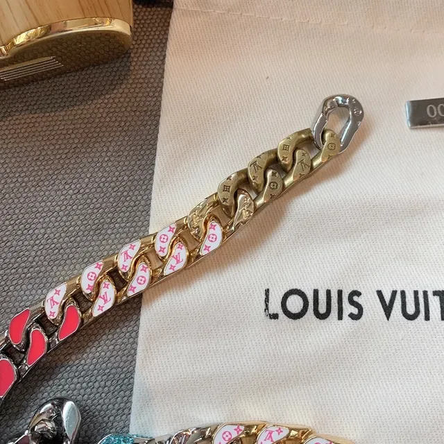 Louis Vuitton Multicolor Enamel Curb-Link Bracelet 3