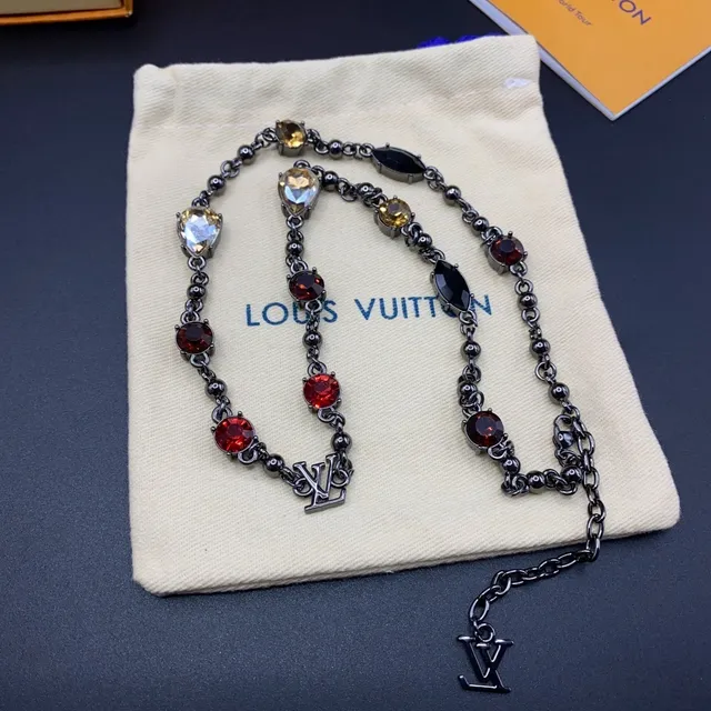 Louis Vuitton Multicolor Gemstone Monogram Chain Necklace 5