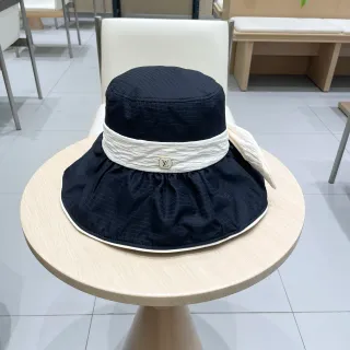 Louis Vuitton Navy and White Ribbon Bucket Hat