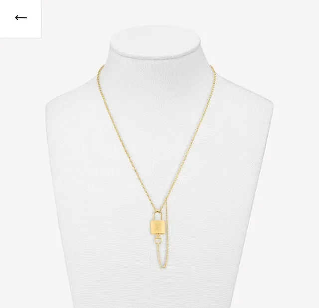 Louis Vuitton Padlock Monogram Gold-Tone Necklace 3