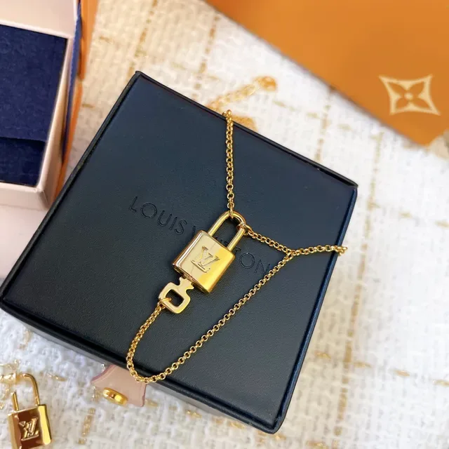 Louis Vuitton Padlock Monogram Gold-Tone Necklace 6
