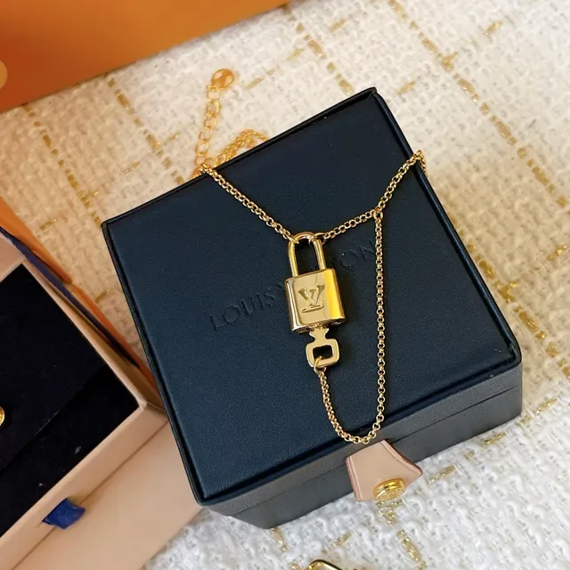 Louis Vuitton Padlock Monogram Gold-Tone Necklace 7