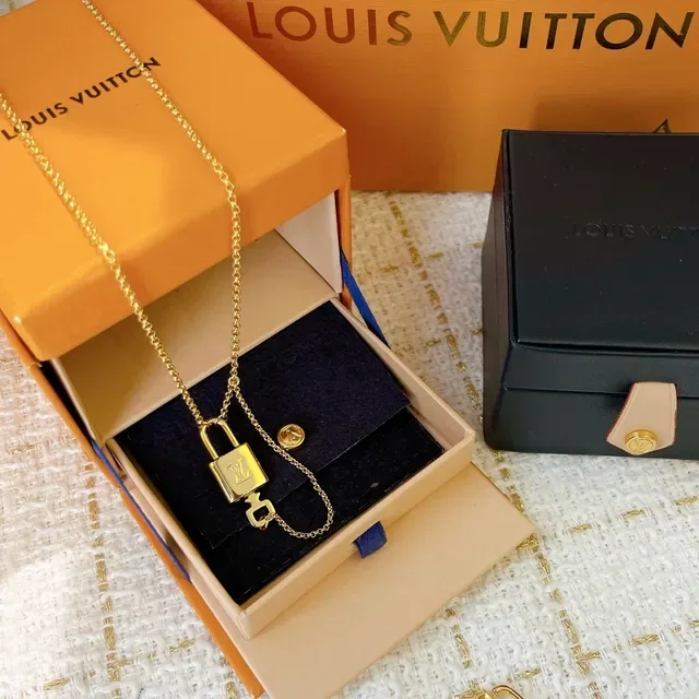 Louis Vuitton Padlock Monogram Gold-Tone Necklace 8