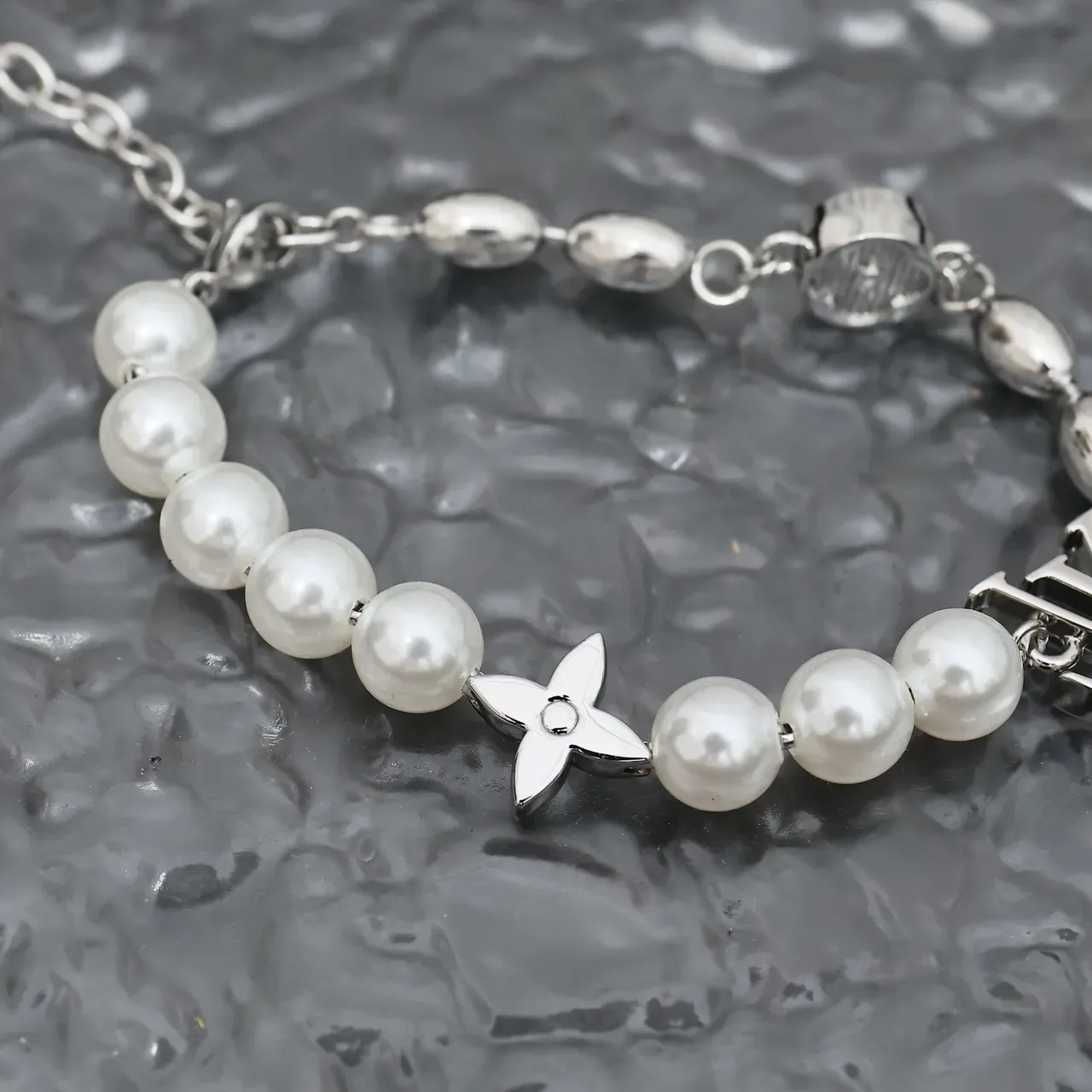 Louis Vuitton Pearl and Monogram Charm Bracelet 3