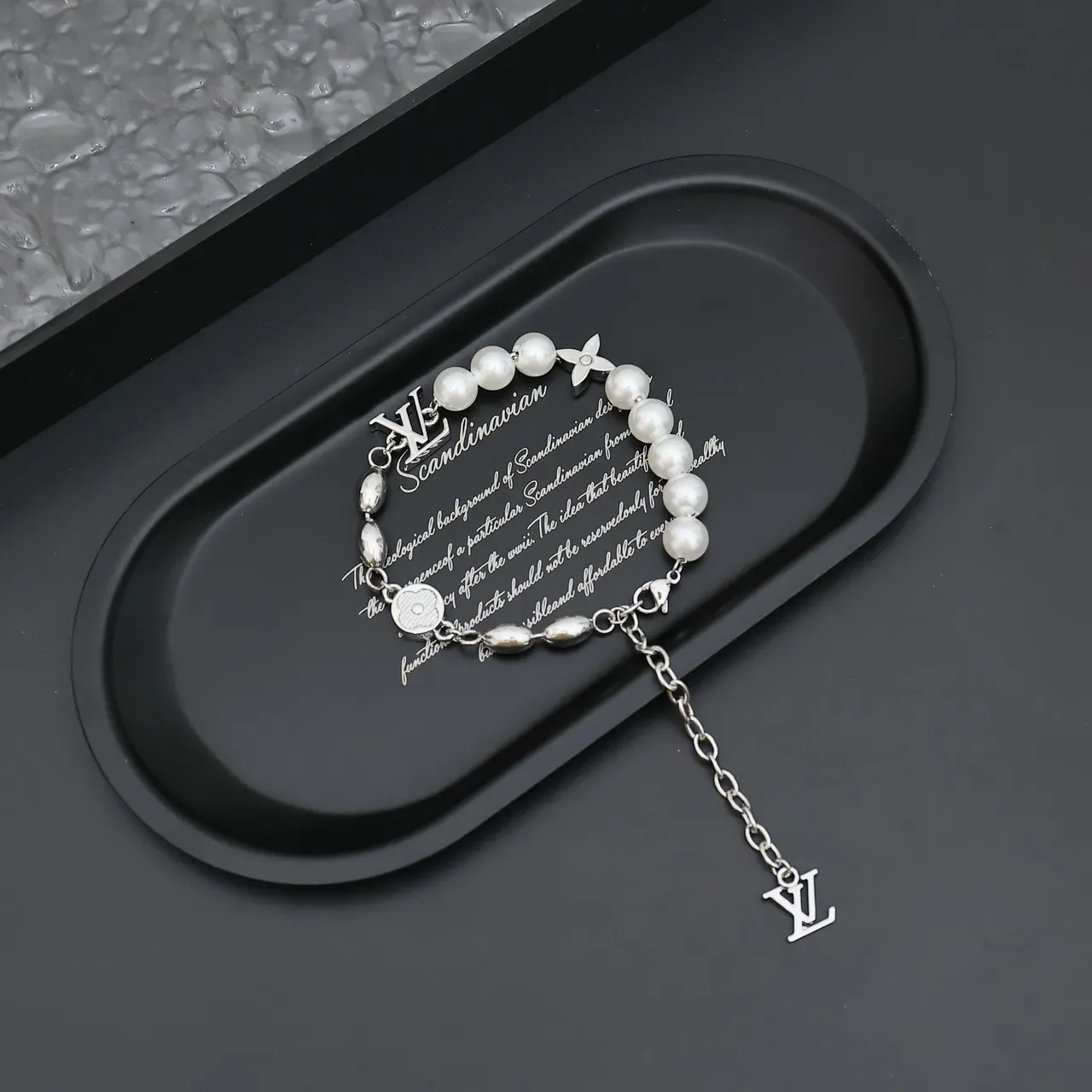 Louis Vuitton Pearl and Monogram Charm Bracelet 7