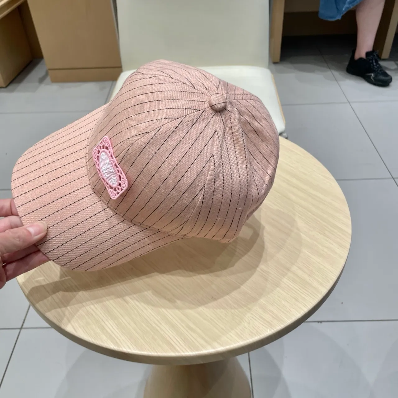 Louis Vuitton Pinstripe Embroidered Lace Plaque Baseball Cap 5