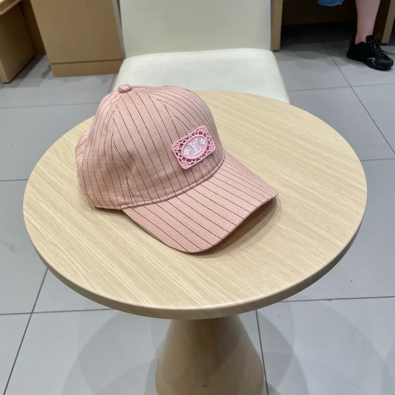 Louis Vuitton Pinstripe Embroidered Lace Plaque Baseball Cap 8